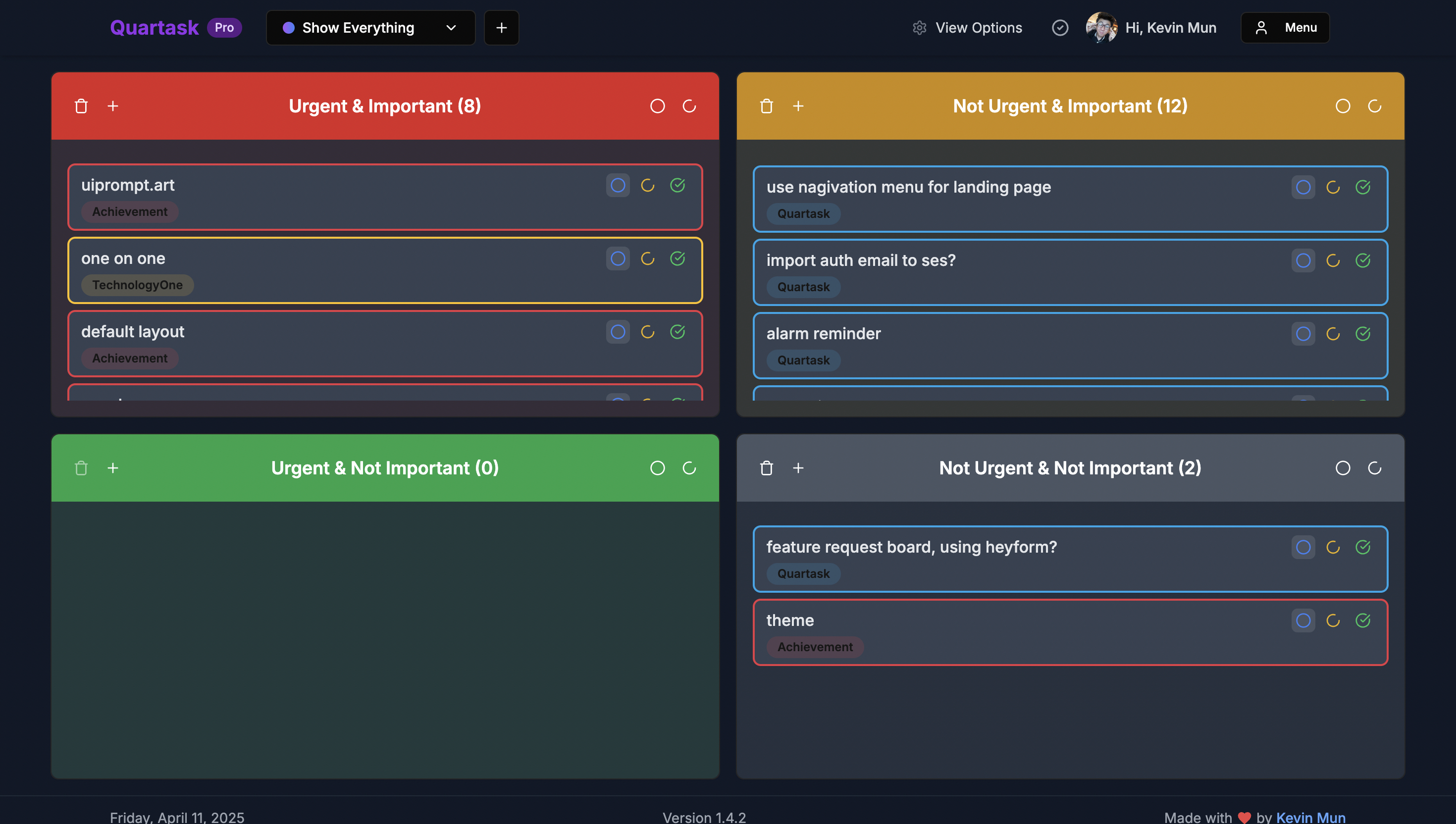 Quartask.com Screenshot